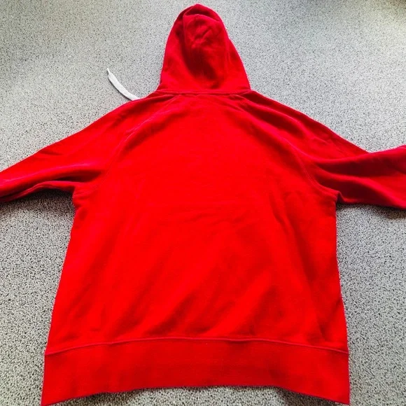 Nike Air Hoodie Mens Small Red Black Spell Out Pullover Sweatshirt Hooded - Picture 9 of 13